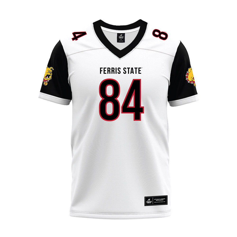 Ferris State - NCAA Football : Mason Dykstra - White Premium Football Jersey-0