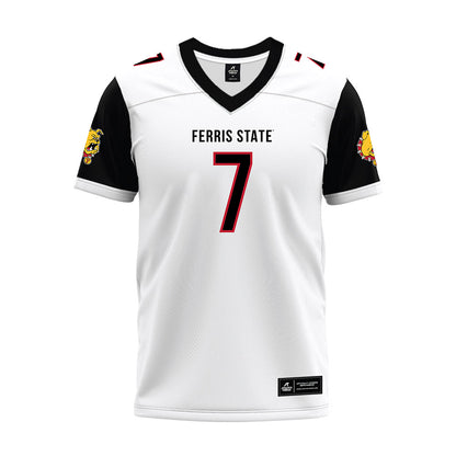 Ferris State - NCAA Football : Gyasi Mattison - White Premium Football Jersey