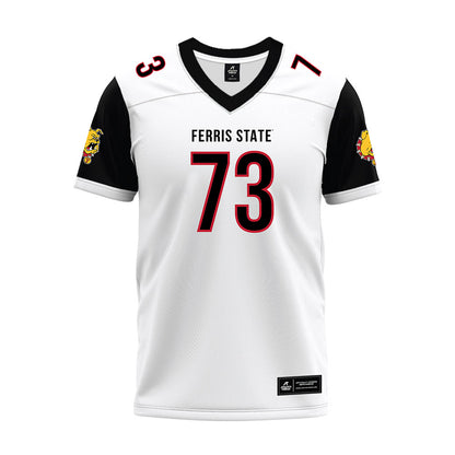 Ferris State - NCAA Football : Mack Bontekoe - White Premium Football Jersey-0