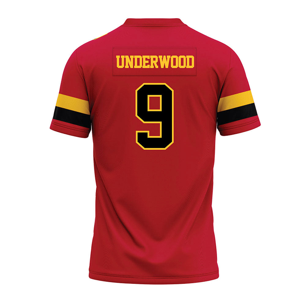 Ferris State - NCAA Football : Cam Underwood - Red Premium Football Jersey-1