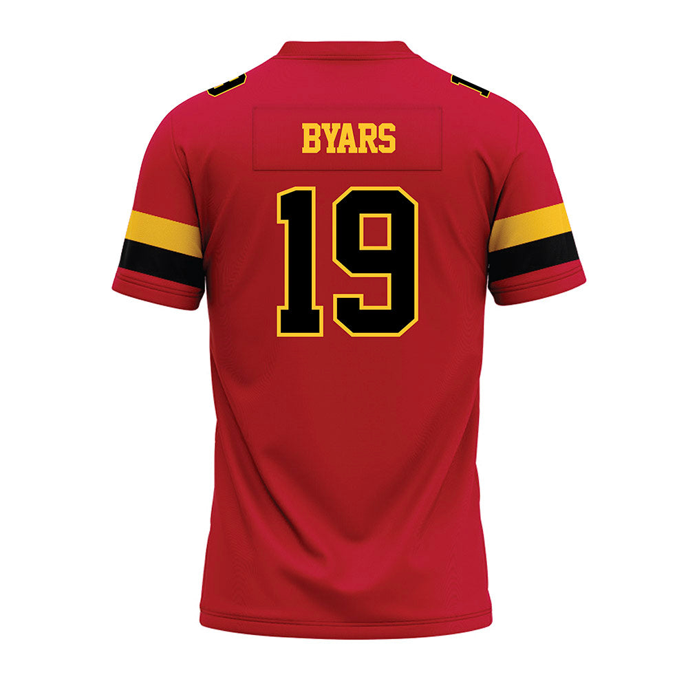 Ferris State - NCAA Football : Zay Byars - Red Premium Football Jersey-1