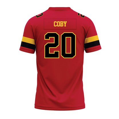 Ferris State - NCAA Football : James Coby - Red Premium Football Jersey-1