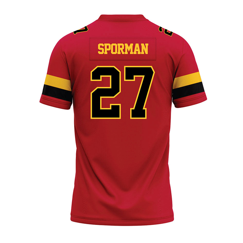 Ferris State - NCAA Football : Ben Sporman - Red Premium Football Jersey