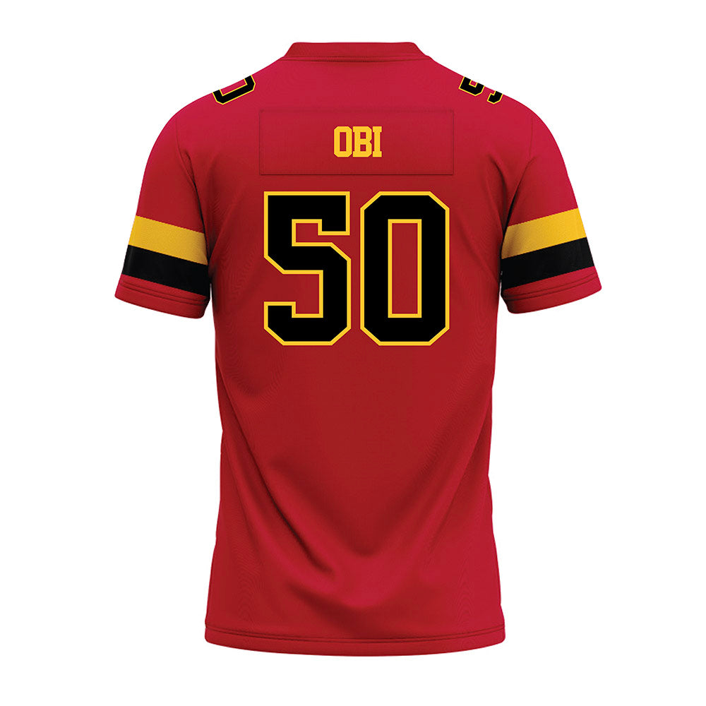 Ferris State - NCAA Football : Chimdindu Obi - Red Premium Football Jersey-1