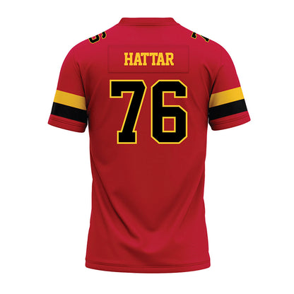 Ferris State - NCAA Football : Lawrence Hattar - Red Premium Football Jersey