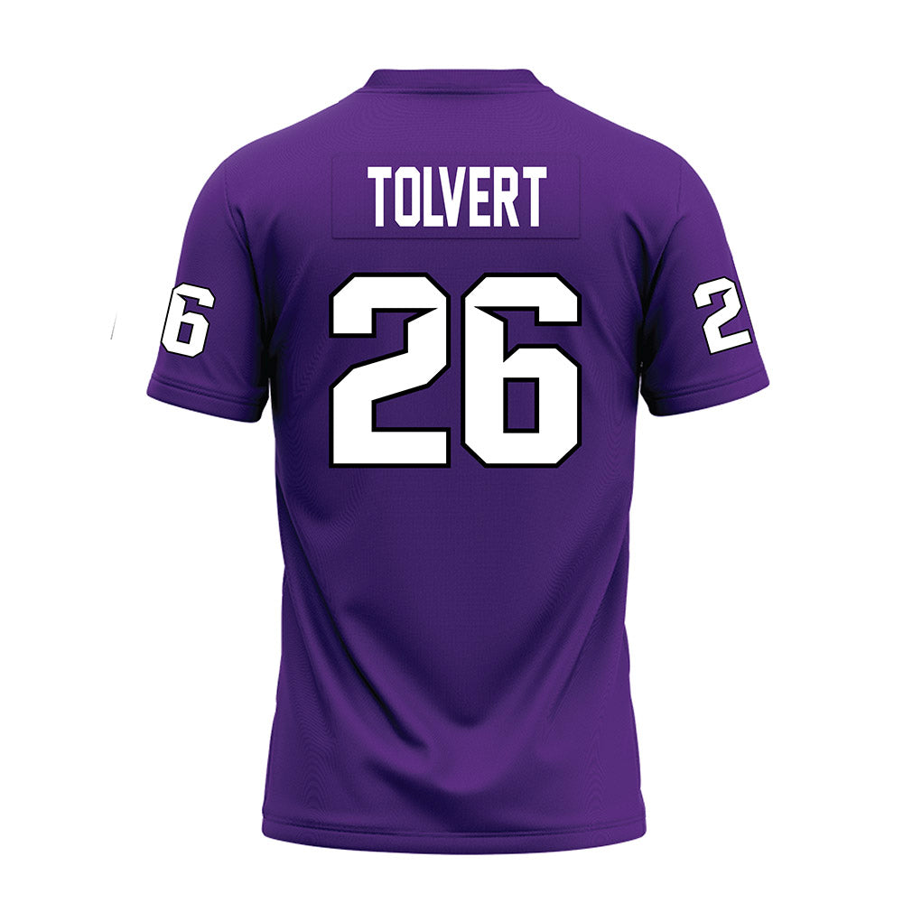 Tarleton State - NCAA Football : Brandon Tolvert - Purple Premium Football Jersey-1