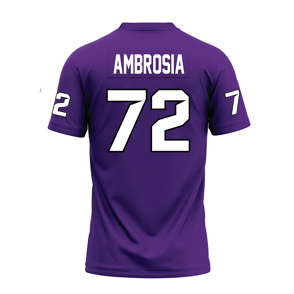 Tarleton State - NCAA Football : Alec Ambrosia - Purple Premium Football Jersey-1