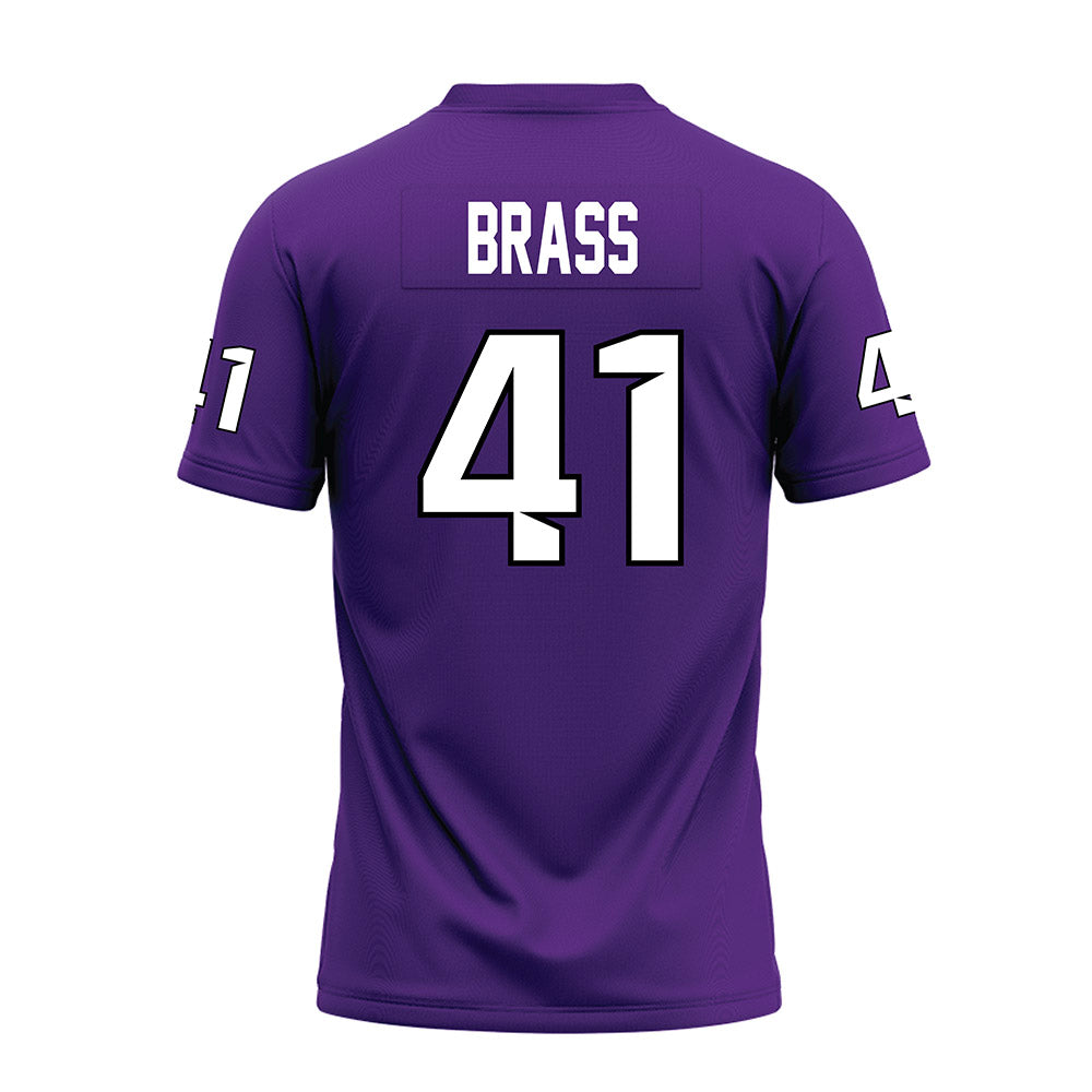 Tarleton State - NCAA Football : Reid Brass - Purple Premium Football Jersey-1