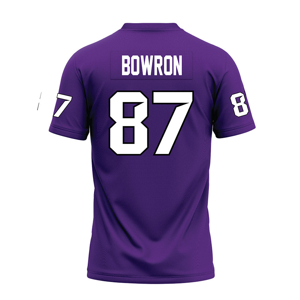 Tarleton State - NCAA Football : Wheeler Bowron - Purple Premium Football Jersey-1