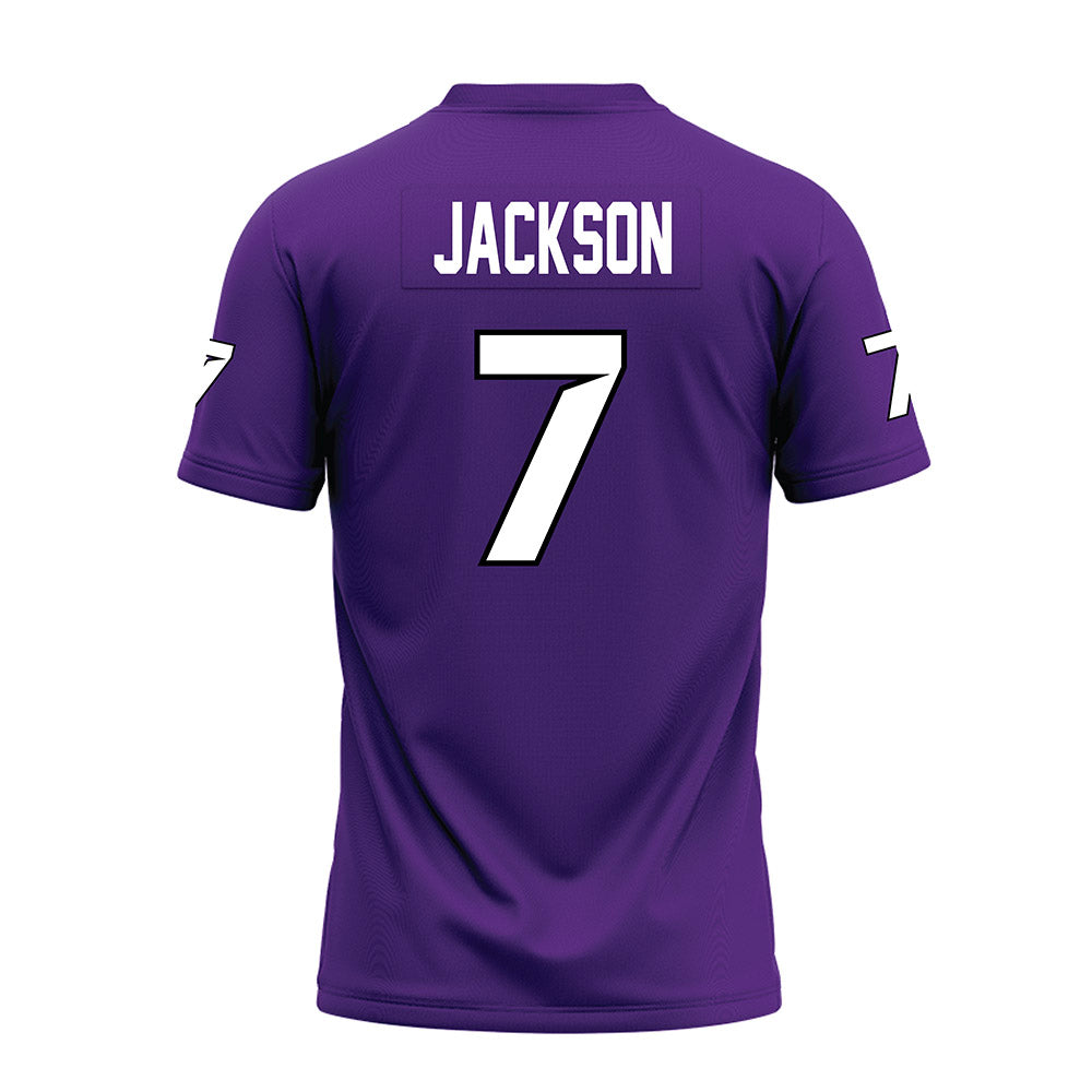 Tarleton State - NCAA Football : Jaylen Jackson - Purple Premium Football Jersey-1
