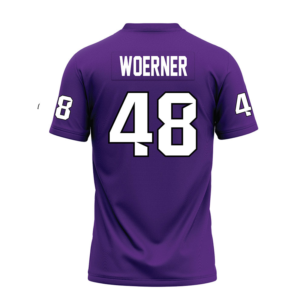 Tarleton State - NCAA Football : Reese Woerner - Purple Premium Football Jersey-1