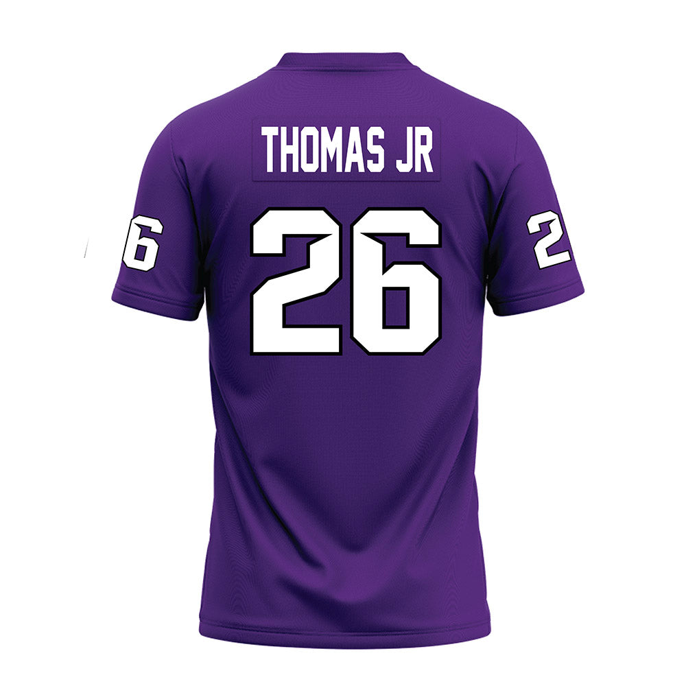 Tarleton State - NCAA Football : Andre Thomas Jr - Purple Premium Football Jersey-1