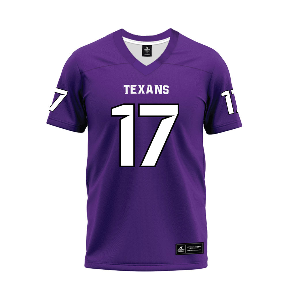 Tarleton State - NCAA Football : CJ Wells - Purple Premium Football Jersey-0