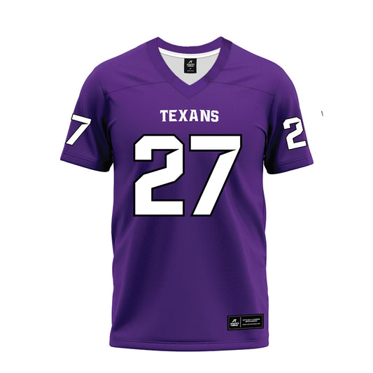 Tarleton State - NCAA Football : Stephen Woods Jr - Purple Premium Football Jersey-0