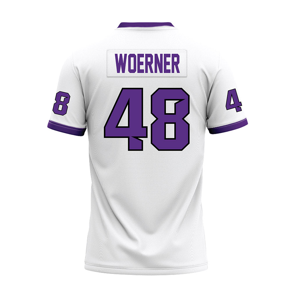 Tarleton State - NCAA Football : Reese Woerner - White Premium Football Jersey-1