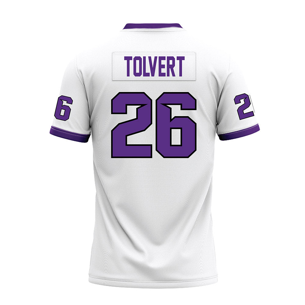 Tarleton State - NCAA Football : Brandon Tolvert - White Premium Football Jersey-1