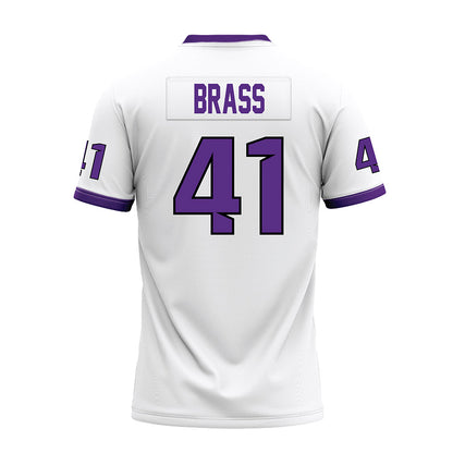 Tarleton State - NCAA Football : Reid Brass - White Premium Football Jersey-1