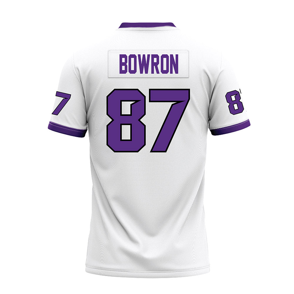 Tarleton State - NCAA Football : Wheeler Bowron - White Premium Football Jersey-1