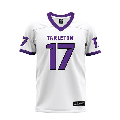 Tarleton State - NCAA Football : CJ Wells - White Premium Football Jersey-0