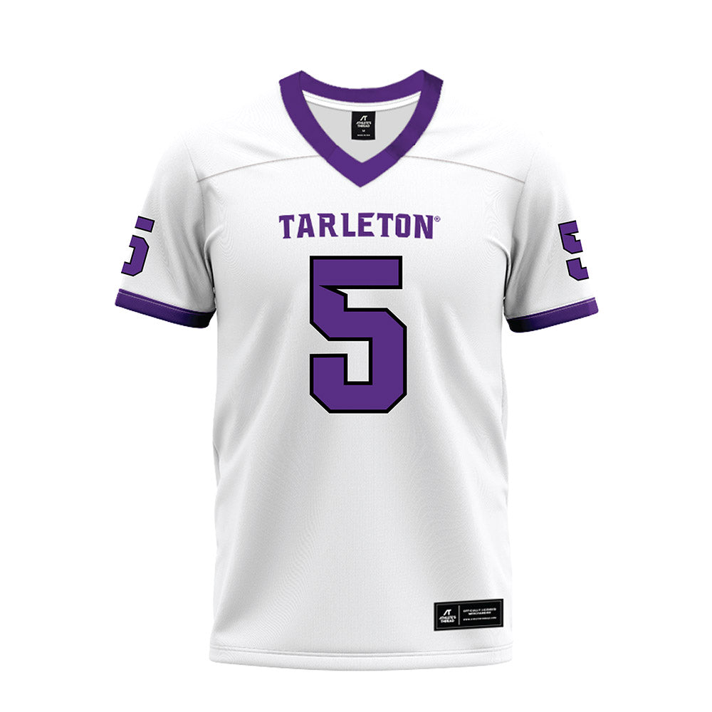 Tarleton State - NCAA Football : Dabari Hawkins - White Premium Football Jersey-0