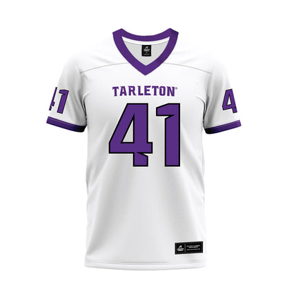 Tarleton State - NCAA Football : Reid Brass - White Premium Football Jersey-0