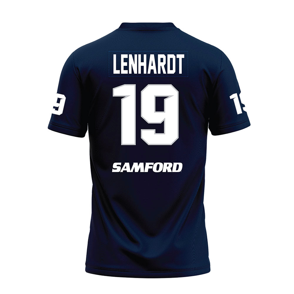 Samford - NCAA Football : Trey Lenhardt - Navy Premium Football Jersey-1