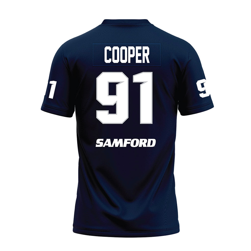 Samford - NCAA Football : Romello Cooper - Navy Premium Football Jersey-1