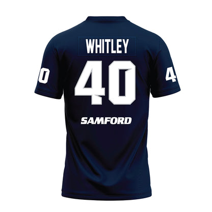 Samford - NCAA Football : Jordan Whitley - Navy Premium Football Jersey-1