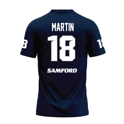 Samford - NCAA Football : Stephen Martin - Navy Premium Football Jersey-1
