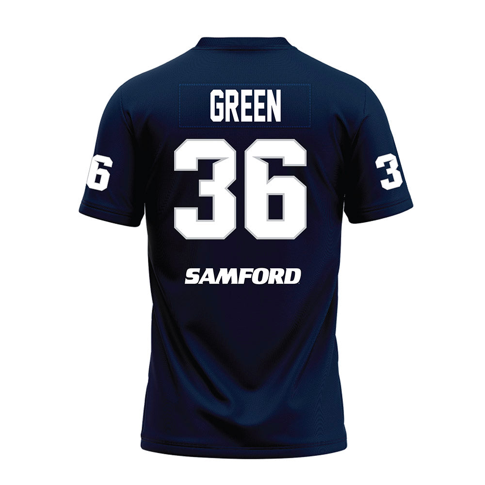 Samford - NCAA Football : Dayton Green - Navy Premium Football Jersey-1