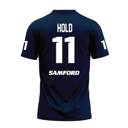 Samford - NCAA Football : William Hold - Navy Premium Football Jersey-1