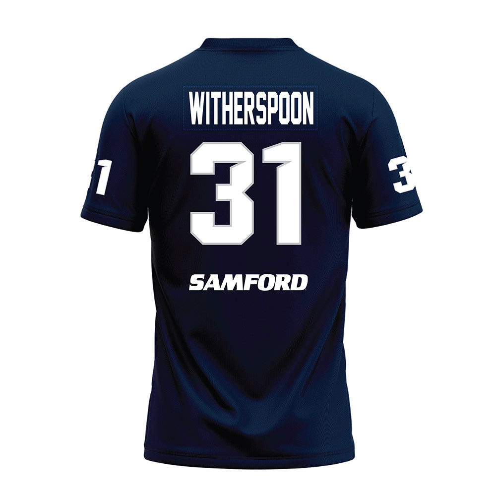 Samford - NCAA Football : DaMonta Witherspoon - Navy Premium Football Jersey-1