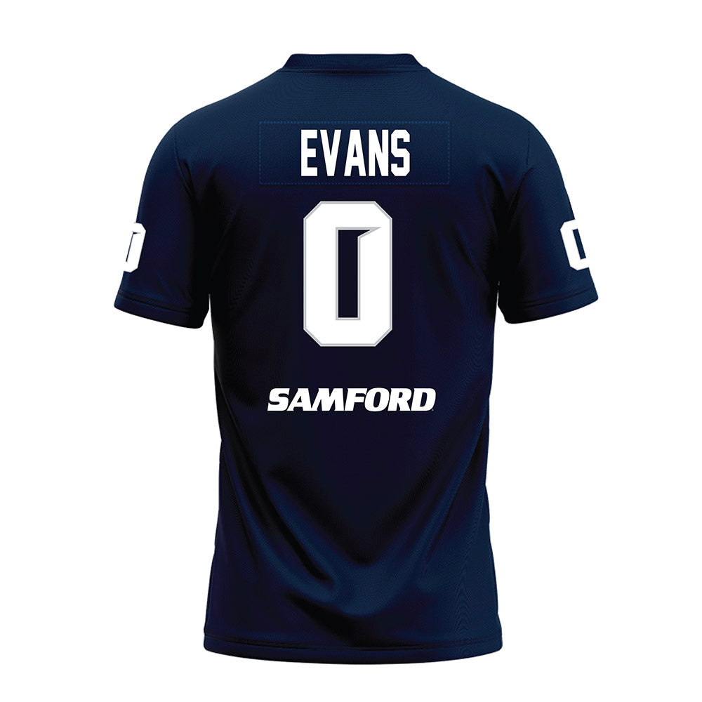 Samford - NCAA Football : Cj Evans - Navy Premium Football Jersey-1