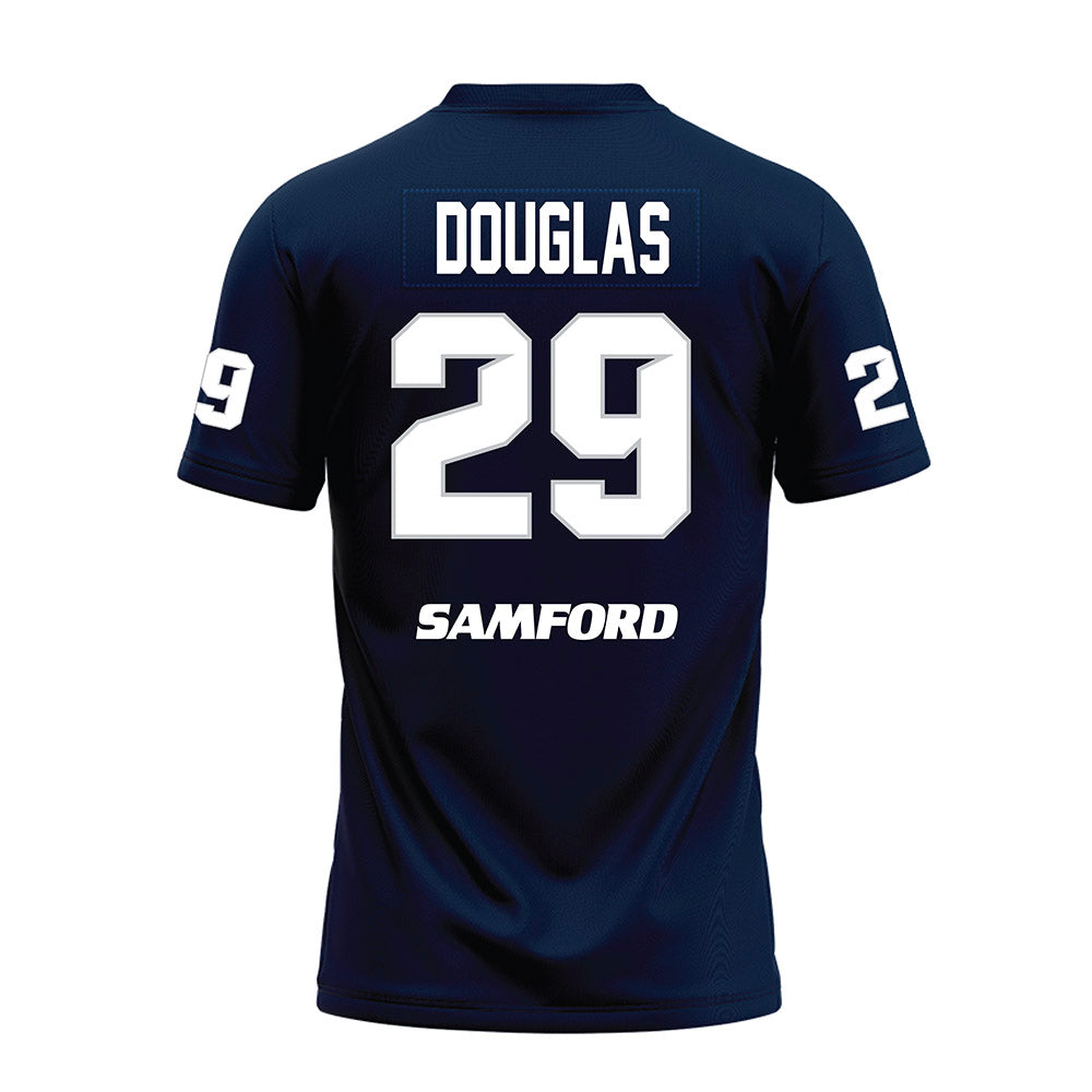 Samford - NCAA Football : CJ Douglas - Navy Premium Football Jersey-1