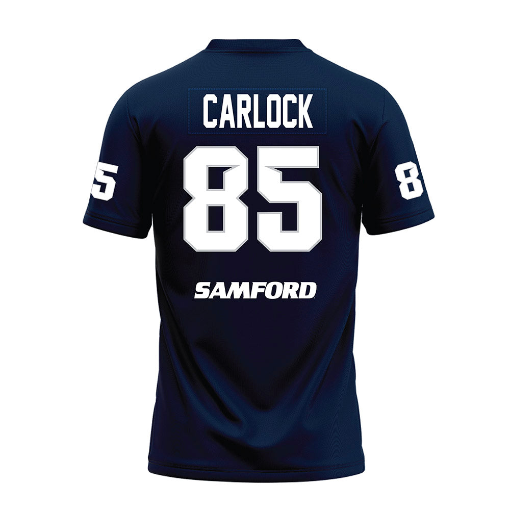 Samford - NCAA Football : Wesley Carlock - Navy Premium Football Jersey-1