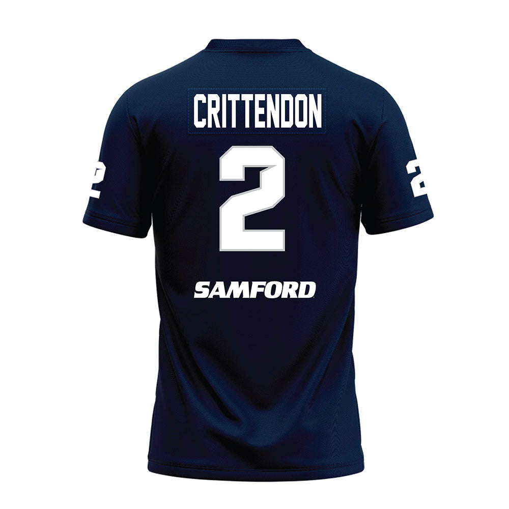 Samford - NCAA Football : Quincy Crittendon - Navy Premium Football Jersey-1