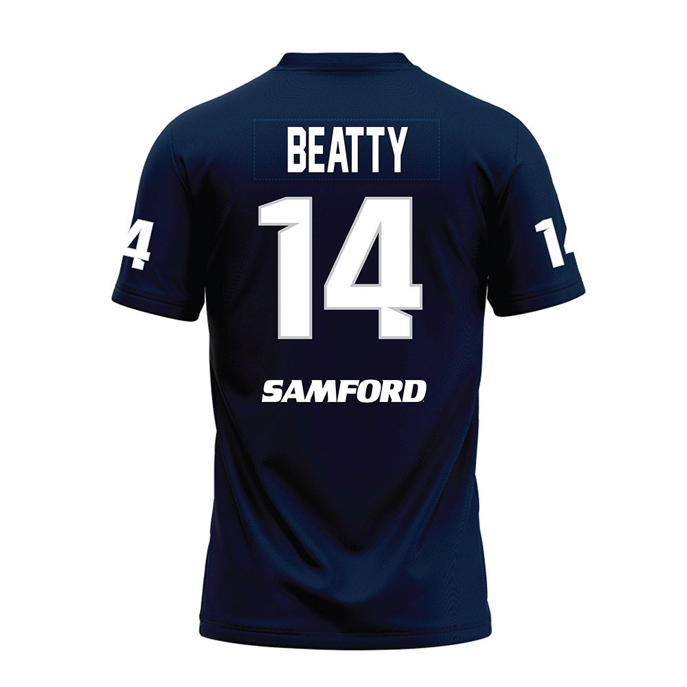 Samford - NCAA Football : Jackson Beatty - Navy Premium Football Jersey-1