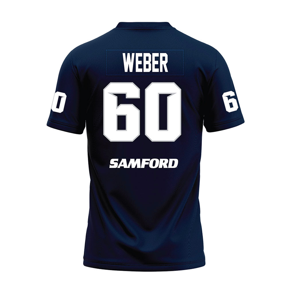 Samford - NCAA Football : Hank Weber - Navy Premium Football Jersey-1