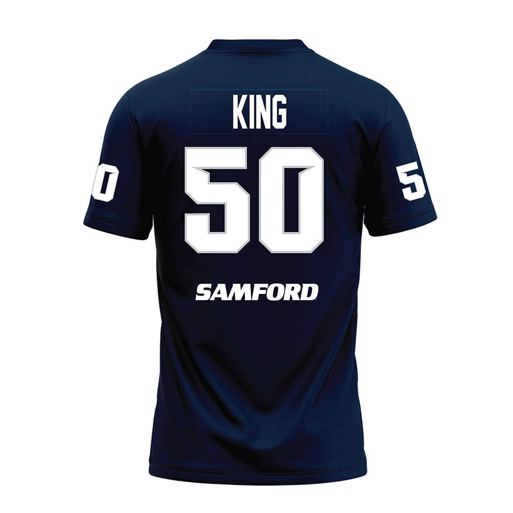 Samford - NCAA Football : Darrian King - Navy Premium Football Jersey-1