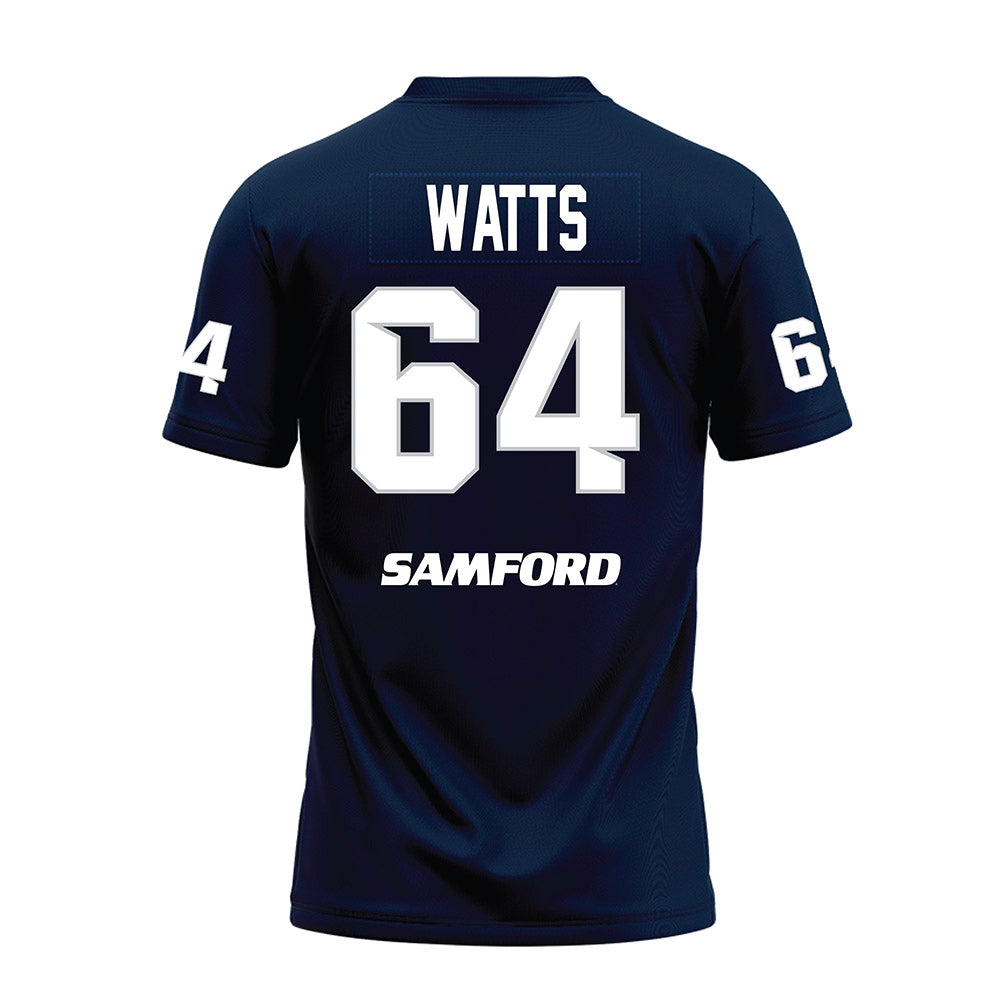 Samford - NCAA Football : Noah Watts - Navy Premium Football Jersey-1