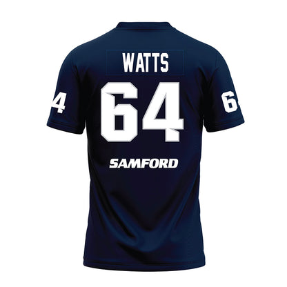 Samford - NCAA Football : Noah Watts - Navy Premium Football Jersey-1