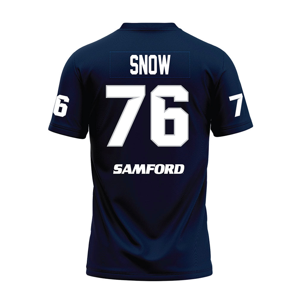 Samford - NCAA Football : Michael Snow - Navy Premium Football Jersey-1