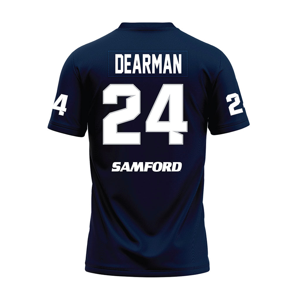 Samford - NCAA Football : Edwin Dearman - Navy Premium Football Jersey-1