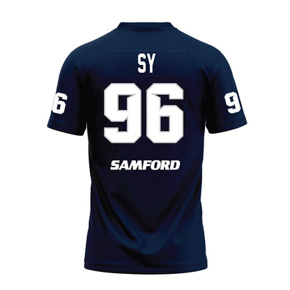 Samford - NCAA Football : Nazir Sy - Navy Premium Football Jersey-1