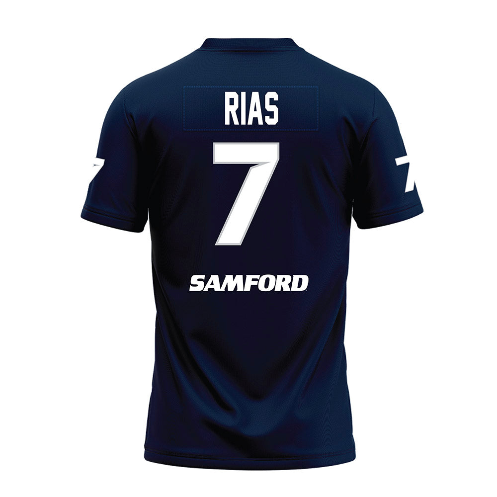 Samford - NCAA Football : Dj Rias - Navy Premium Football Jersey-1