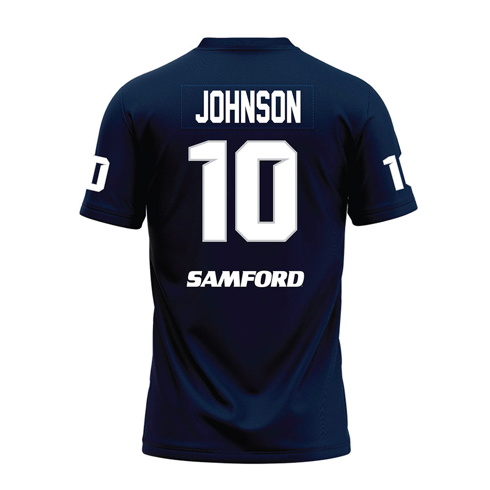 Samford - NCAA Football : Aj Johnson - Navy Premium Football Jersey-1