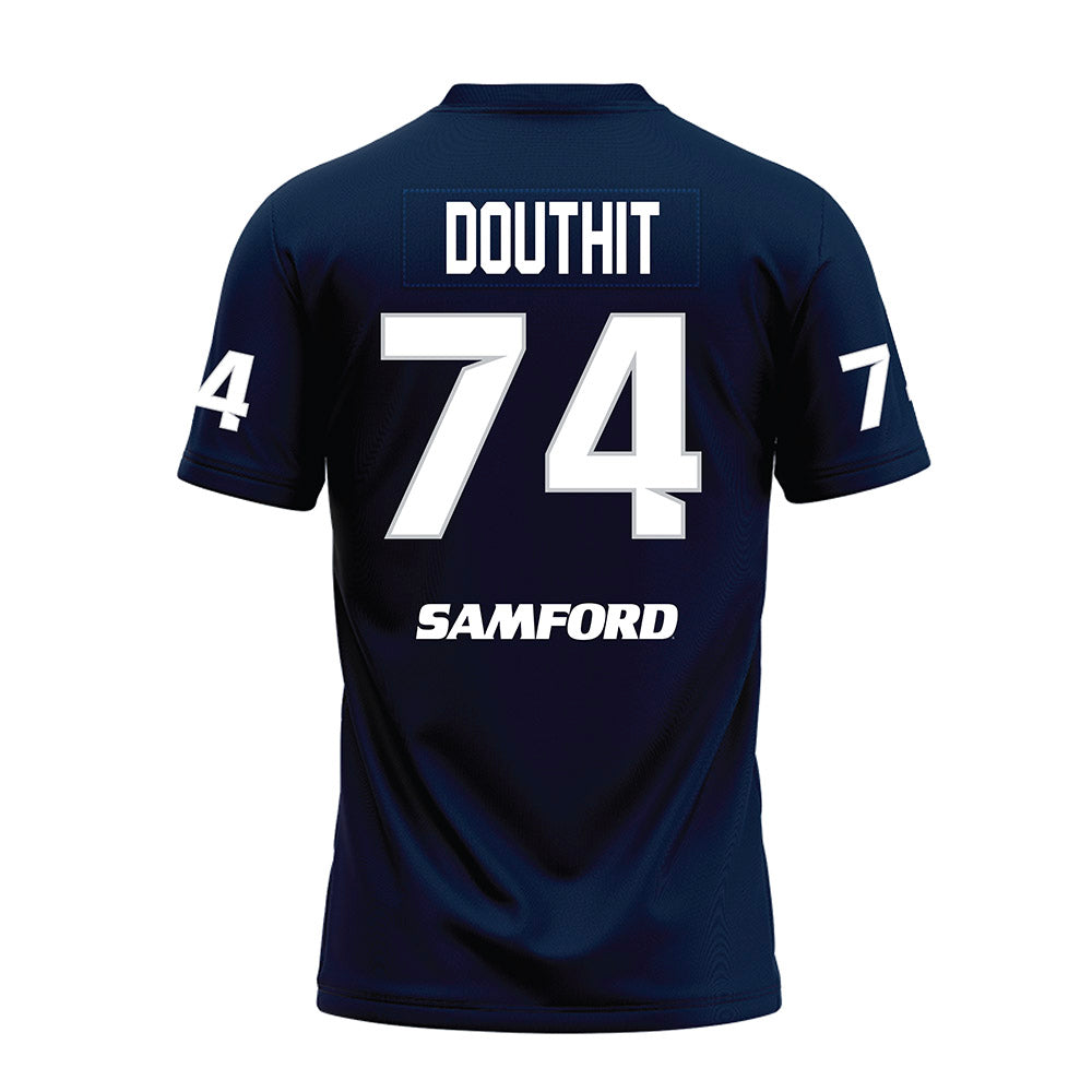 Samford - NCAA Football : Tyler Douthit - Navy Premium Football Jersey-1