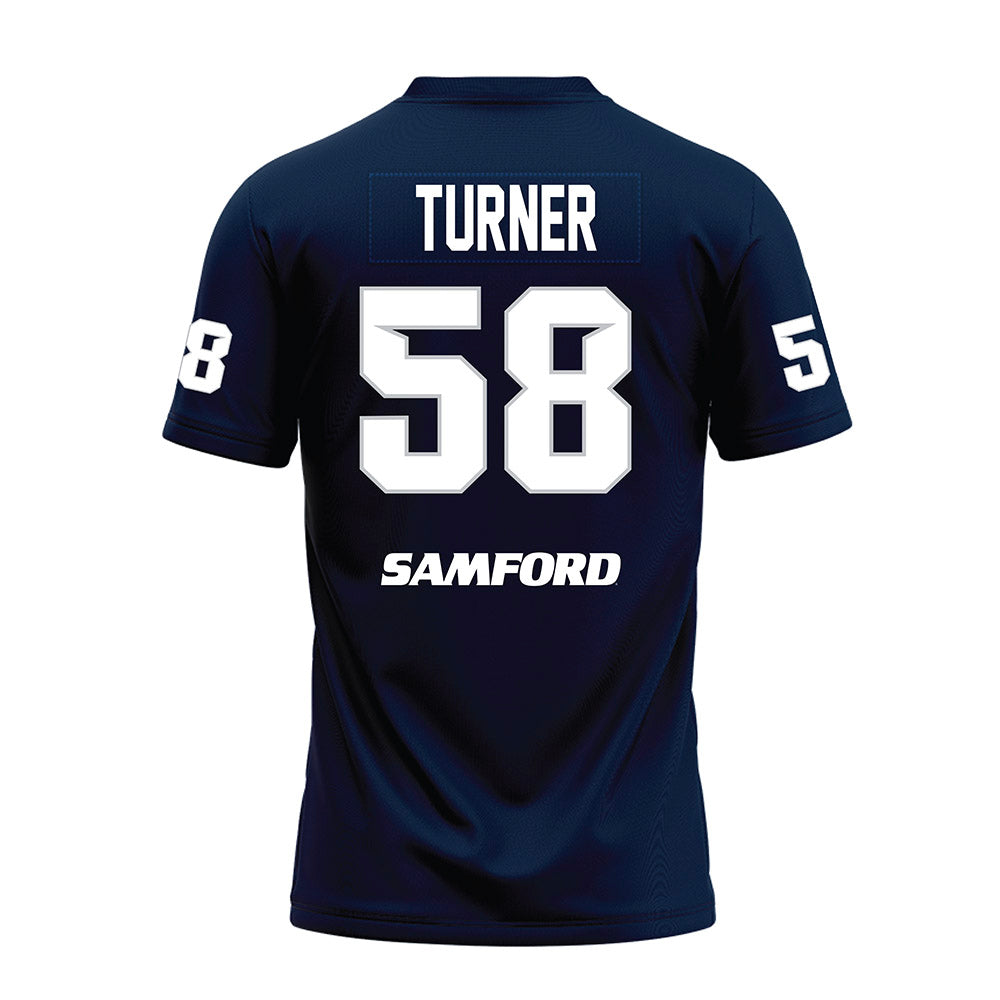 Samford - NCAA Football : Wil Turner - Navy Premium Football Jersey-1