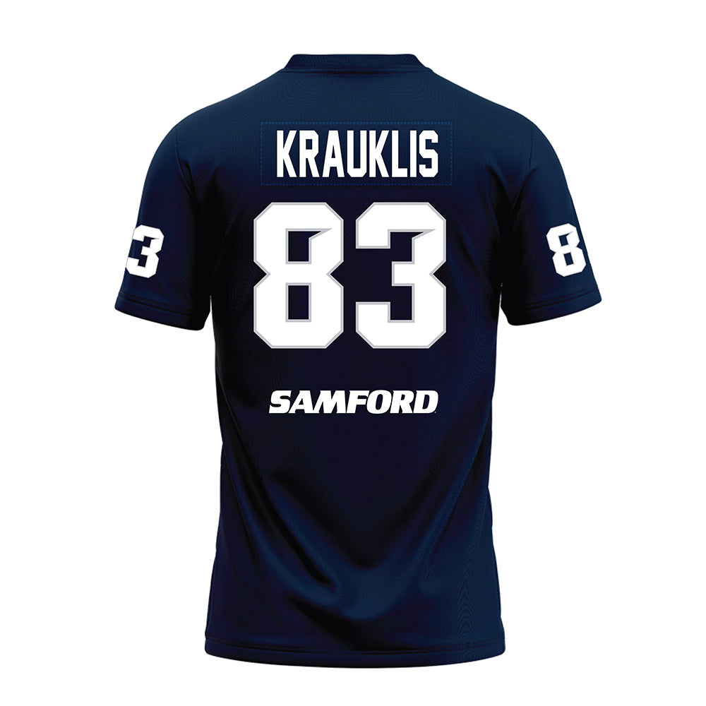 Samford - NCAA Football : Hudson Krauklis - Navy Premium Football Jersey-1