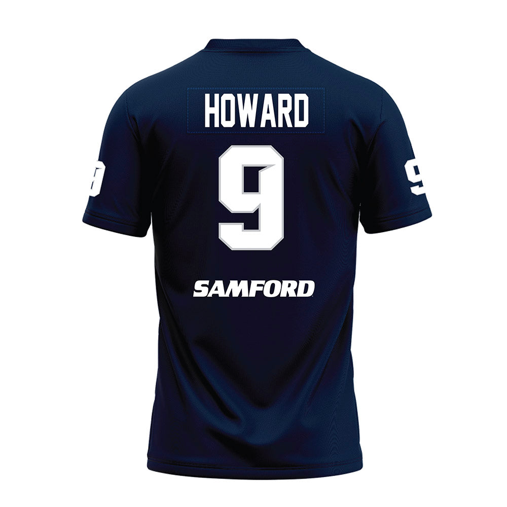 Samford - NCAA Football : Mack Howard - Navy Premium Football Jersey-1
